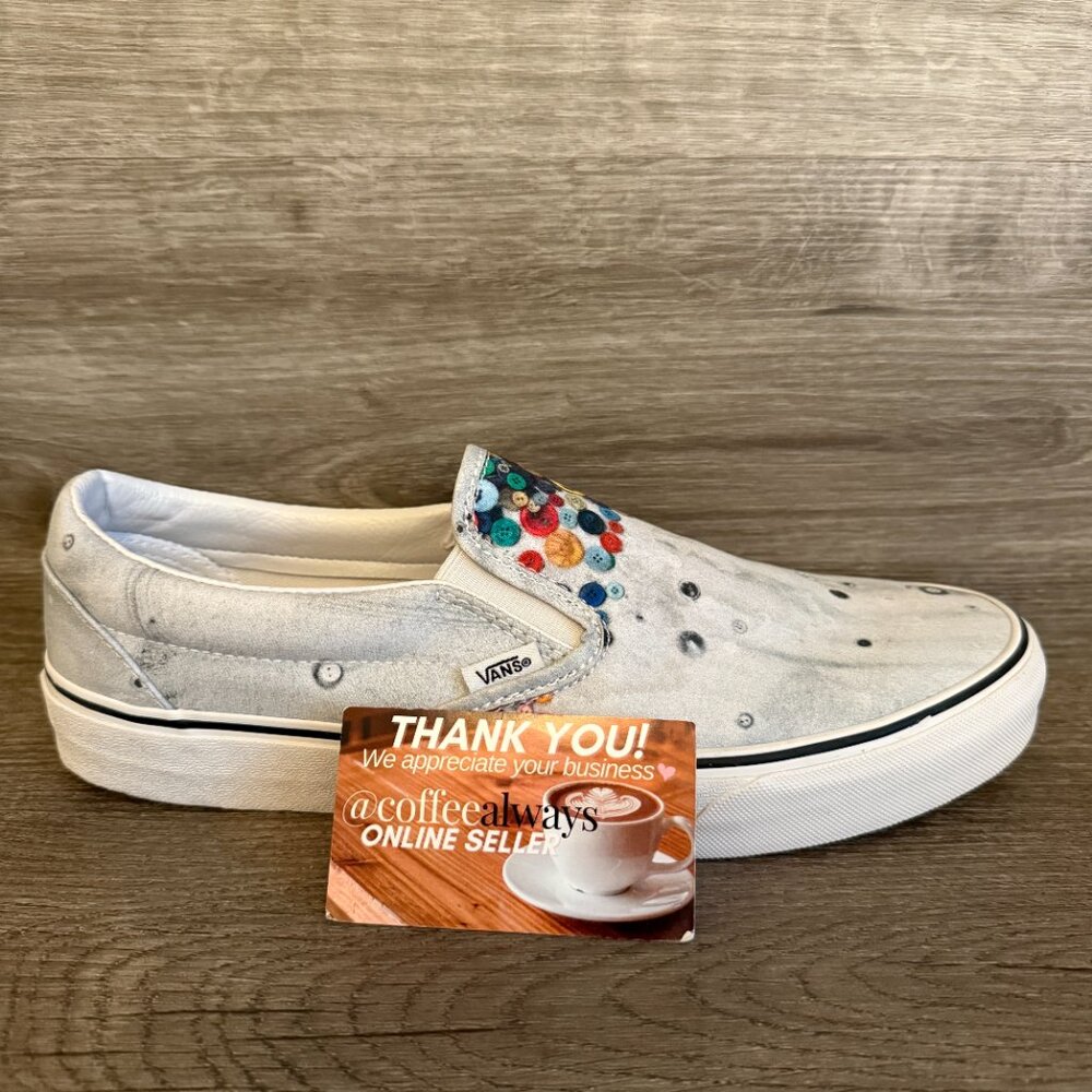 Vans x Moca Classic Slip-On Brenna Youngblood Buttons Size 10.5 Men's NWOB - Picture 3 of 10